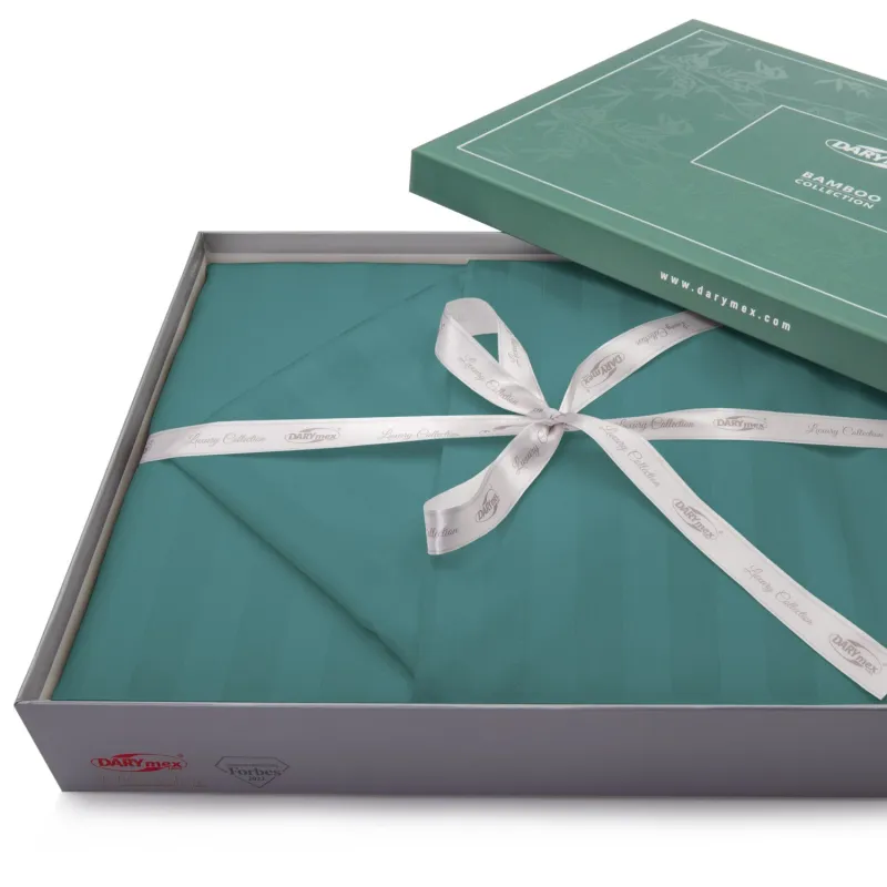 Pościel BAMBOO STRIPE SEA TURQUOISE Darymex – otwarte opakowanie