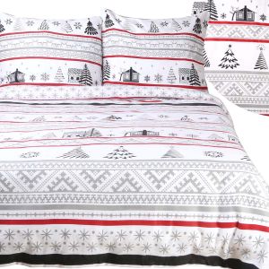 Pościel FLANELOVE 31514/1 Darymex – widok kompletu i detal tkaniny