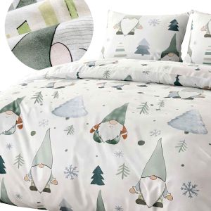 Pościel FLANELOVE 31517/1 Darymex – widok kompletu i detal tkaniny