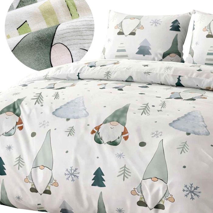 Pościel FLANELOVE 31517/1 Darymex – widok kompletu i detal tkaniny