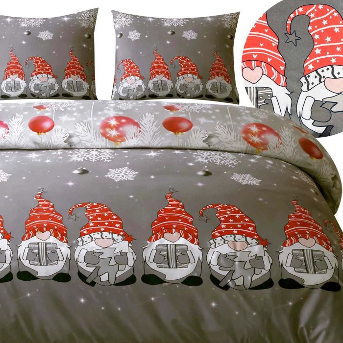 Pościel FLANELOVE 31518/1 Darymex – widok kompletu i detal tkaniny