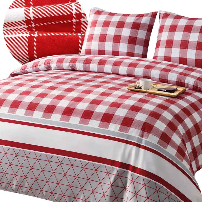 Pościel FLANELOVE 31520/1 Darymex – widok kompletu i detal tkaniny