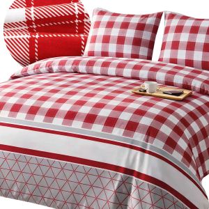 Pościel FLANELOVE 31520/1 Darymex – widok kompletu i detal tkaniny