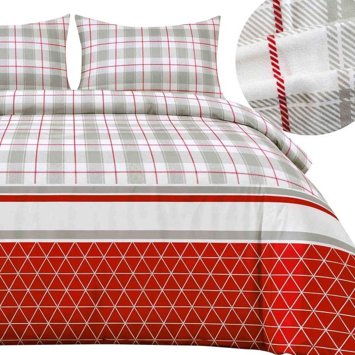 Pościel FLANELOVE 31520/2 Darymex – widok kompletu i detal tkaniny