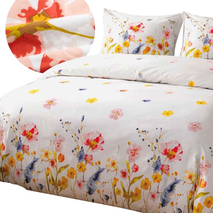 Pościel FLANELOVE 31521/1 Darymex – widok kompletu i detal tkaniny
