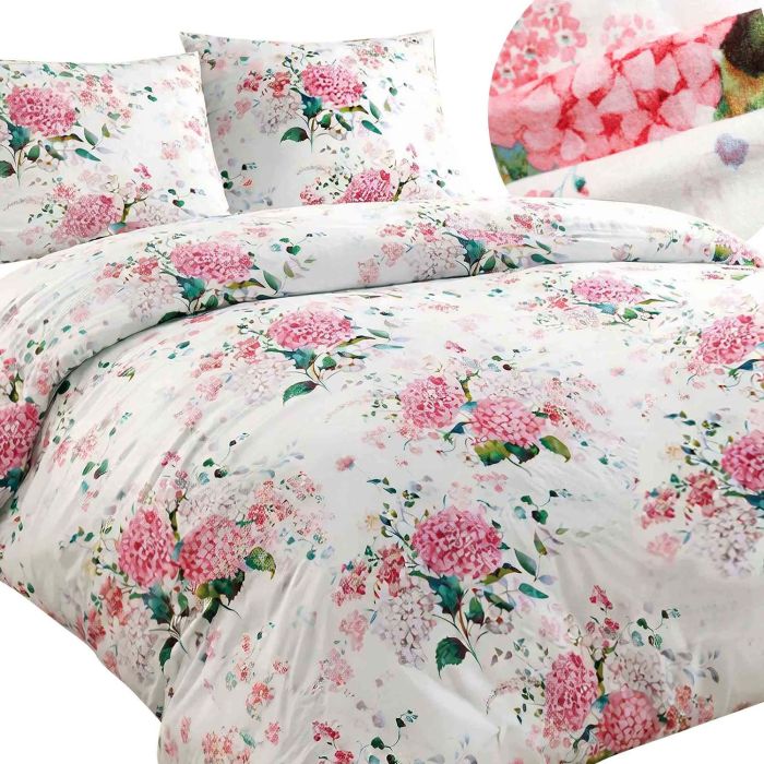 Pościel FLANELOVE 31522/2 Darymex – widok kompletu i detal tkaniny
