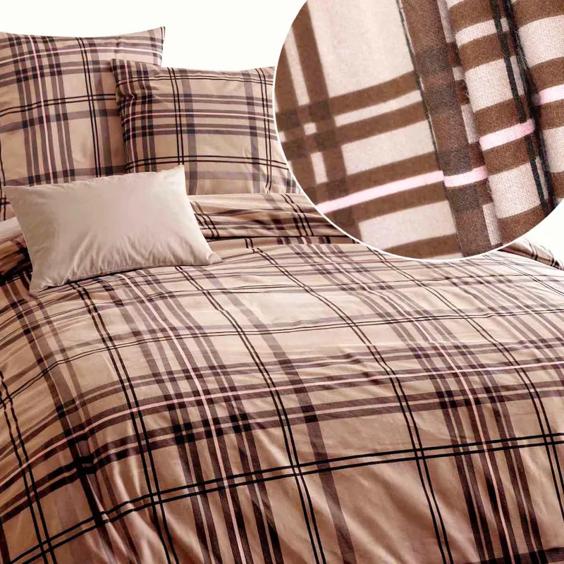 Pościel FLANELOVE 31524/1 Darymex – widok kompletu i detal tkaniny