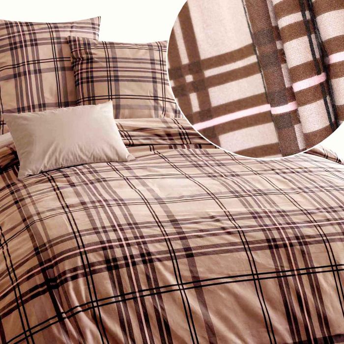 Pościel FLANELOVE 31524/1 Darymex – widok kompletu i detal tkaniny