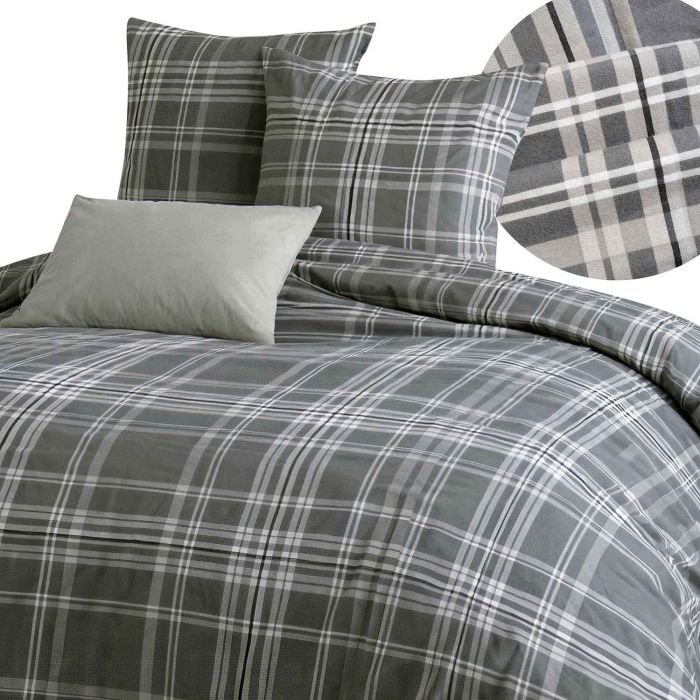 Pościel FLANELOVE 31524/2 Darymex – widok kompletu i detal tkaniny