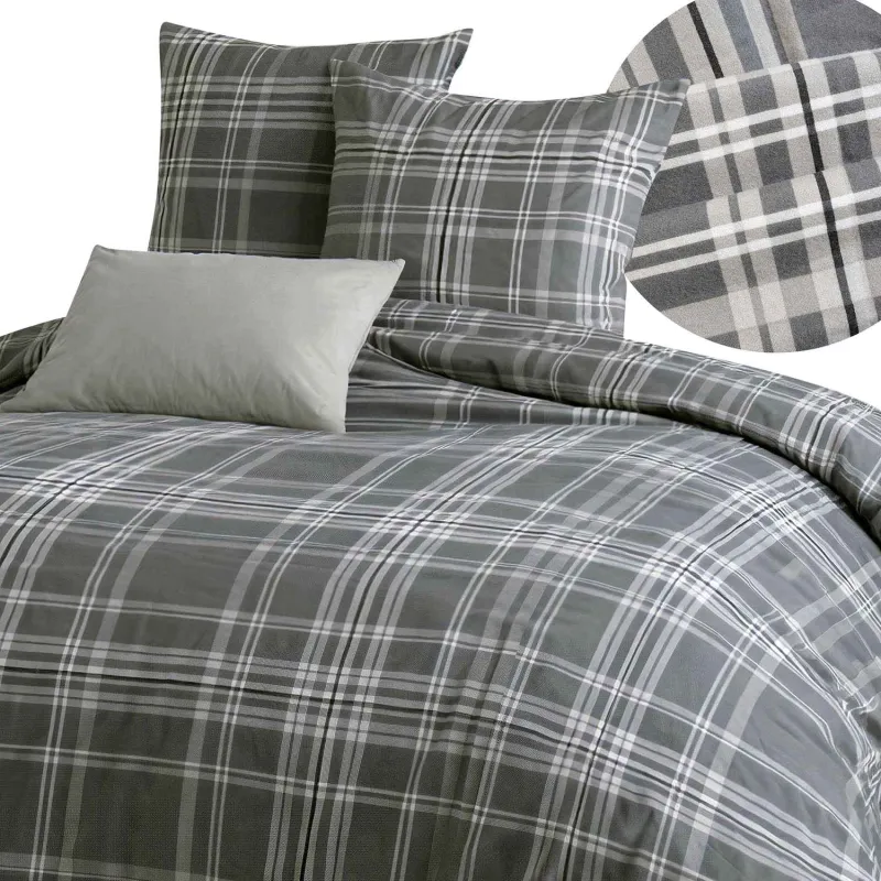 Pościel FLANELOVE 31524/2 Darymex – widok kompletu i detal tkaniny