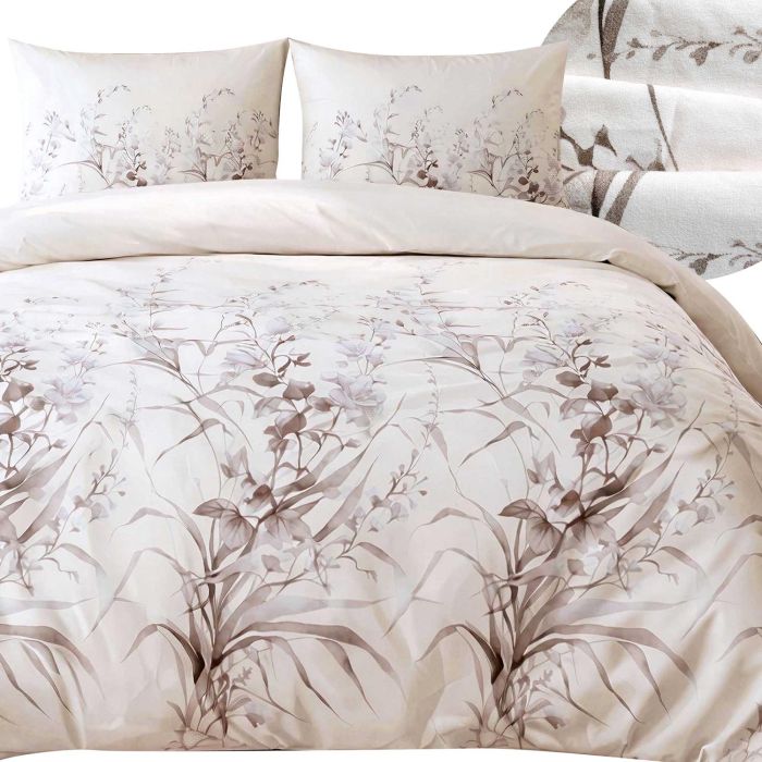 Pościel FLANELOVE 31525/2 Darymex – widok kompletu i detal tkaniny