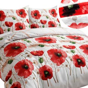 Pościel FLANELOVE 31526/1 Darymex – widok kompletu i detal tkaniny