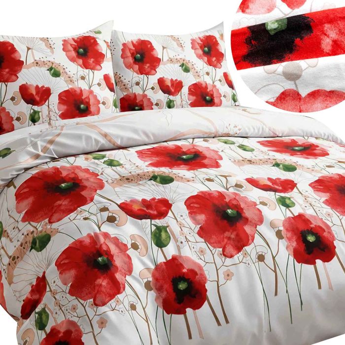 Pościel FLANELOVE 31526/1 Darymex – widok kompletu i detal tkaniny