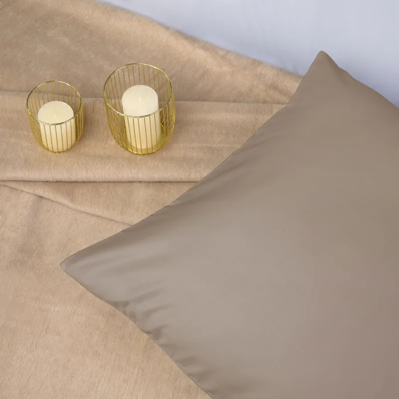 Pościel SATYNLOVE CLASSIC CIEMNY BEŻ 041 Darymex – detal tkaniny