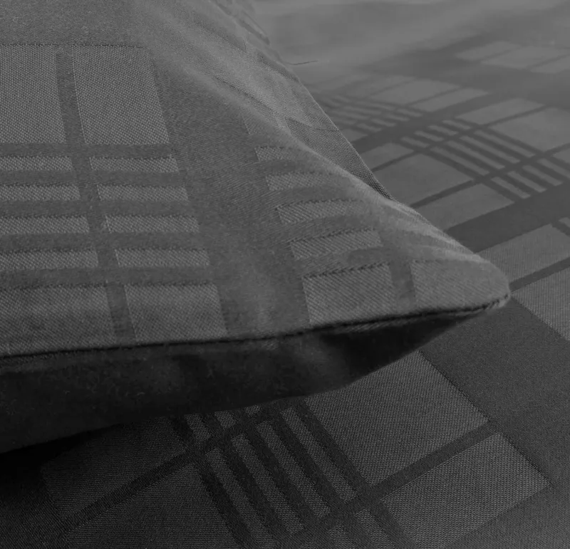 Pościel EXCLUSIVE MARSELA ANTHRACITE Darymex – narożnik poszewki w kratę