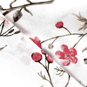 Pościel COTTONLOVE 71510/1 Darymex – ukośne fałdy z różowymi kwiatami