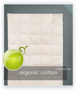 Kołdra puchowa AMZ ORGANIC COTTON 135x200 rozłożona na płasko