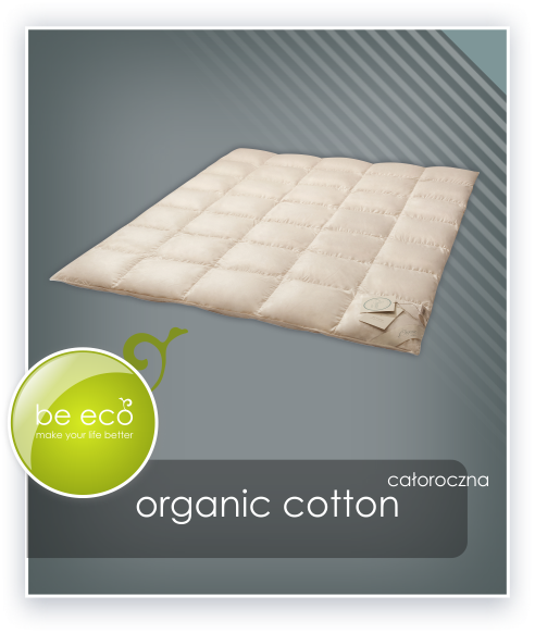 Całoroczna kołdra ORGANIC COTTON 135x200 z kasetonowym przeszyciem