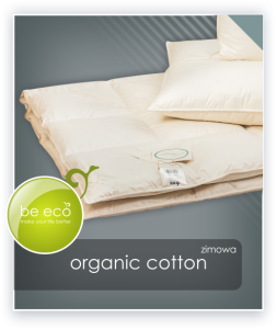 Zimowy wariant kołdry ORGANIC COTTON z poduszkami puchowymi
