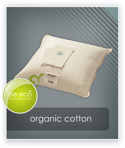 Poduszka ORGANIC COTTON AMZ – grafika kremowej poduszki