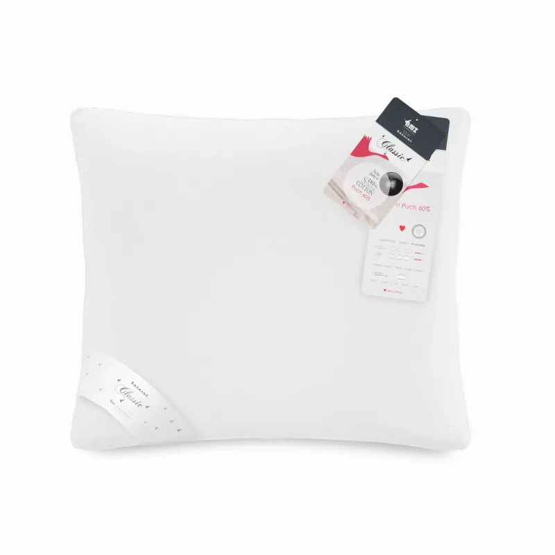 Poduszka 50x70 z 60% puchu gęsiego i 40% pióre - biała