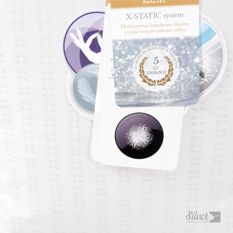 Poduszka SILVER PRESTIGE AMZ – etykiety na poszyciu
