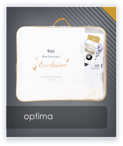 OPTIMA 180x200 kołdra naturalna z białym bawełnianym poszyciem