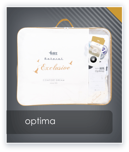 OPTIMA 180x200 kołdra naturalna z białym bawełnianym poszyciem