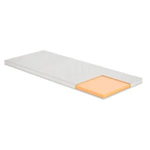 Materac nawierzchniowy Classic 3D Gral – cienki biały materac nawierzchniowy z odsłoniętą pomarańczową pianką