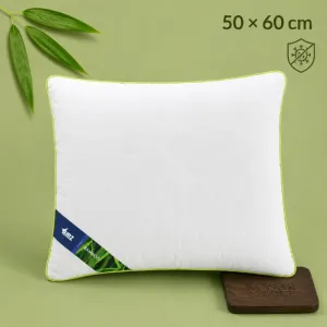 Poduszka BAMBOO AMZ 50×60 cm – poduszka do spania z białym pikowanym poszyciem