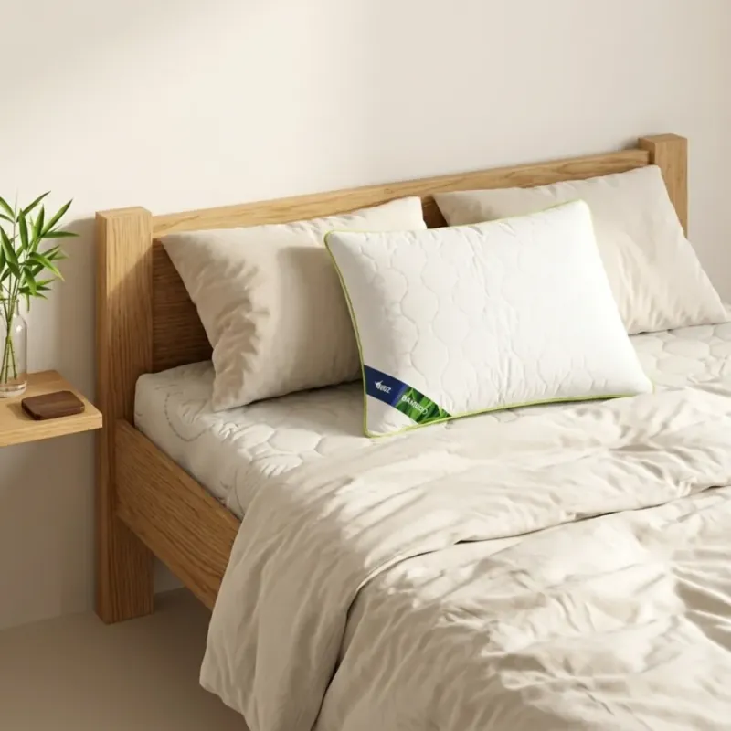 Poduszka BAMBOO 50×70 – miękka poduszka do sypialni w aranżacji łóżka