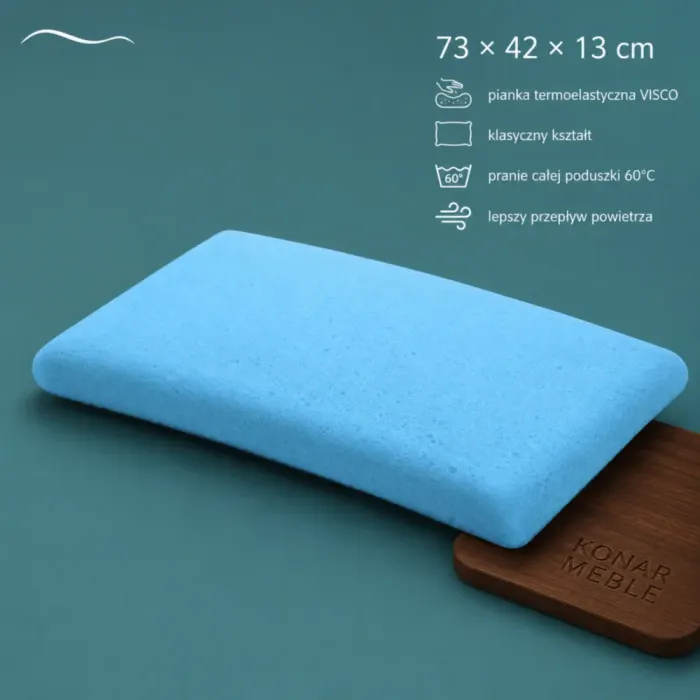 Poduszka firmy Merita do spania Air Sense termoelastyczna 73x42x13 cm