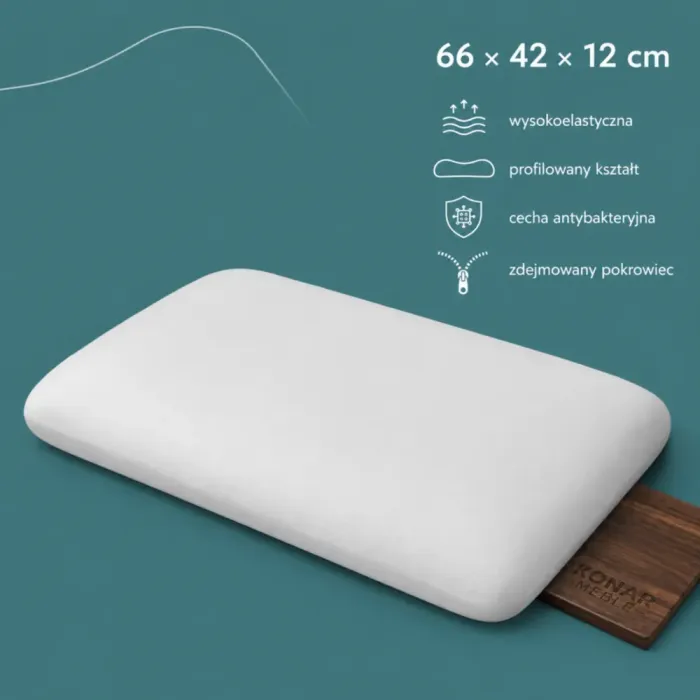 Poduszka profilowana Vita Visco Merita – poduszka do spania wysokoelastyczna 66x42x12 cm