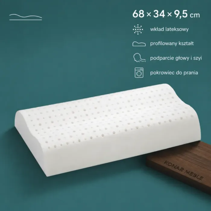 Ergonomiczna poduszka do spania WENUS Merita 68 × 34 × 9,5 cm