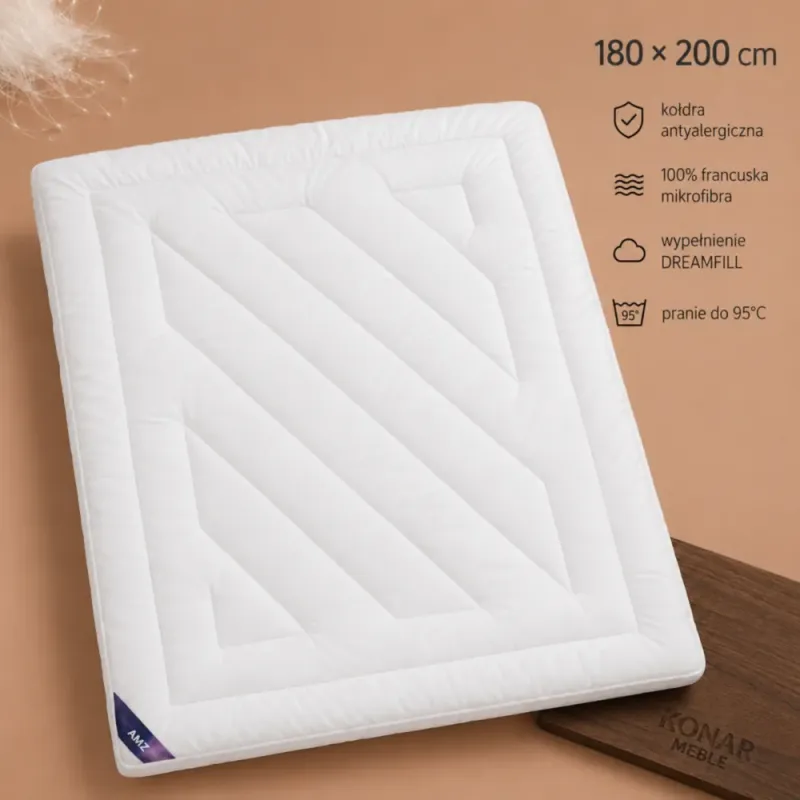 MIKROFIBRA kołdra antyalergiczna 180x200 AMZ z wypełnieniem DreamFill