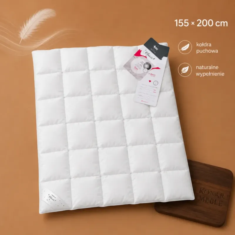 Kołdra Basic AMZ – biała kołdra na grafice 155x200