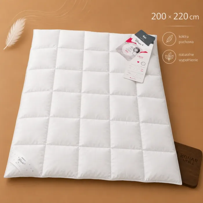 Kołdra BASIC 200x220 AMZ z naturalnym puchem i piórami