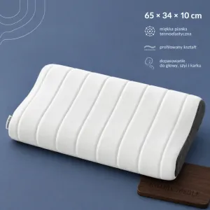 Poduszka Superior Soft Senactive – profilowana poduszka z podłużnymi przeszyciami na granatowym tle
