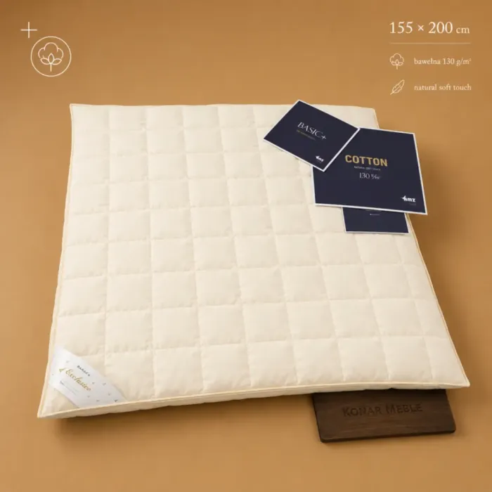 Puchowa kołdra całoroczna BASIC+ 155x200 do sypialni