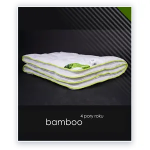 Kołdra BAMBOO 155x200 AMZ z białym poszyciem i zieloną lamówką