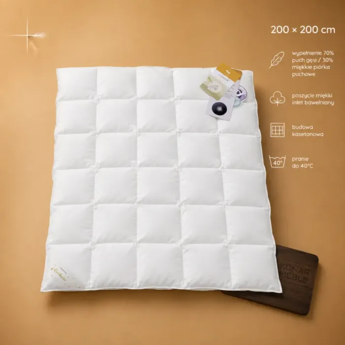 Kołdra puchowa BASIC+ 200x200 AMZ Szamotuły całoroczna