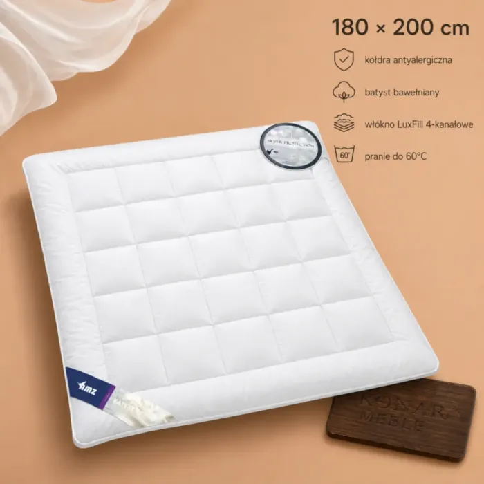 BATYST kołdra całoroczna 180x200 AMZ z bawełnianym poszyciem