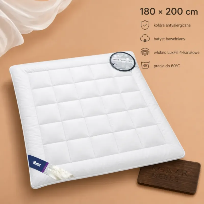 BATYST kołdra całoroczna 180x200 AMZ z bawełnianym poszyciem