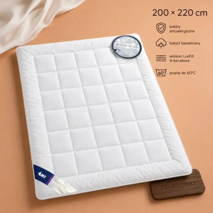 BATYST kołdra całoroczna 200x220 AMZ z bawełnianym batystem