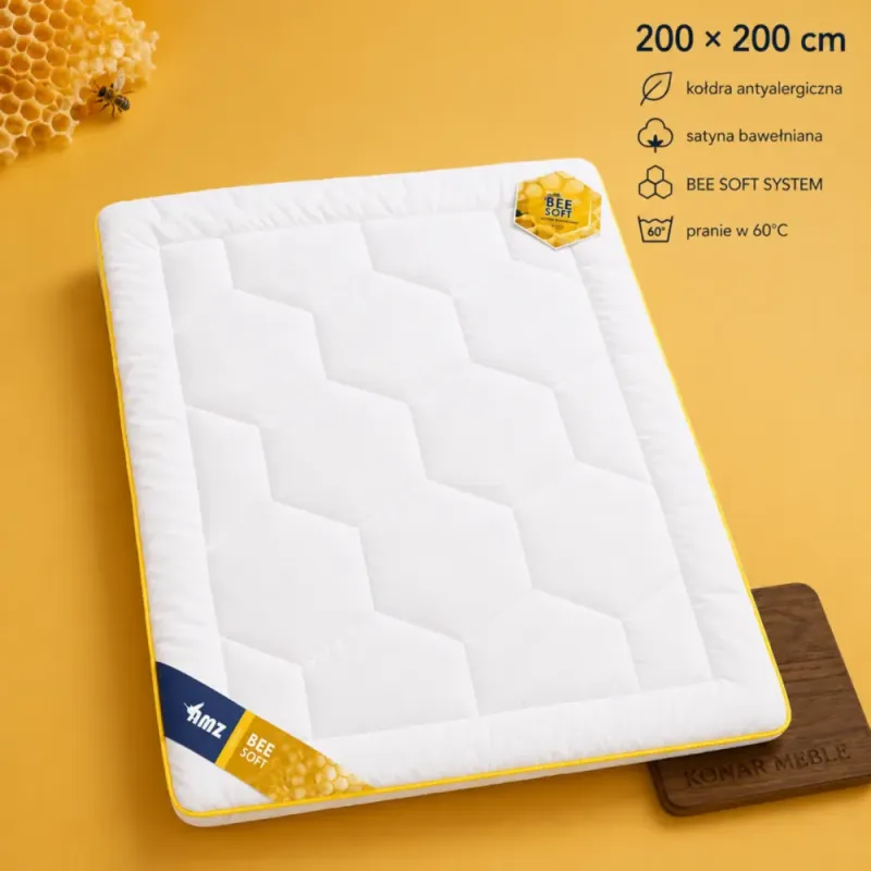Kołdra SATYNA BAWEŁNIANA 200x200 AMZ BEE SOFT