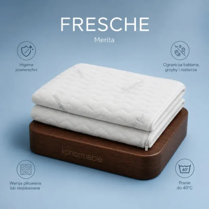 Pokrowiec Fresche Merita to praktyczny pokrowiec na materac