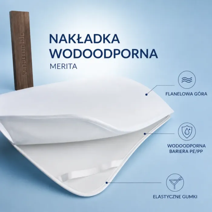Nakładka wodoodporna Merita pomaga chronić materac przed wilgocią