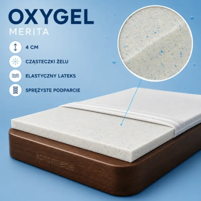 Top Materac Oxygel 4cm Merita to praktyczny topper na materac