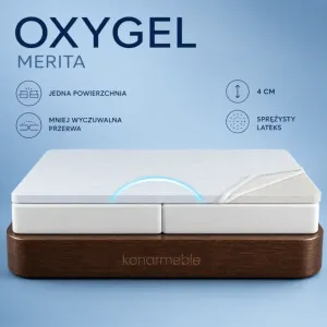 Top Materac Oxygel Merita to nakładka na materac wykonana z płyty lateksowej o wysokości 4 cm