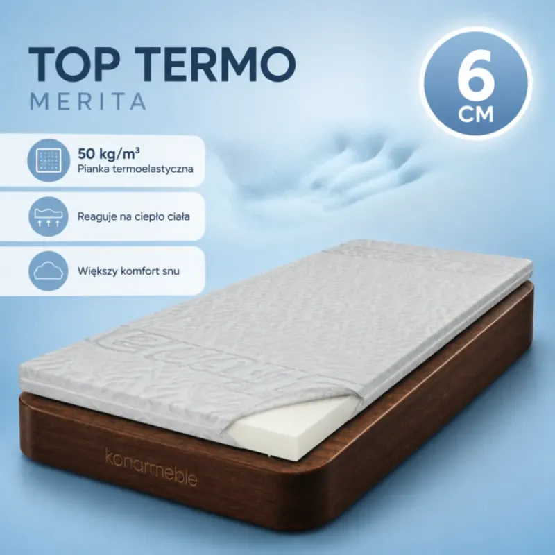 Top Materac Termo 6cm Merita to termoelastyczna nakładka